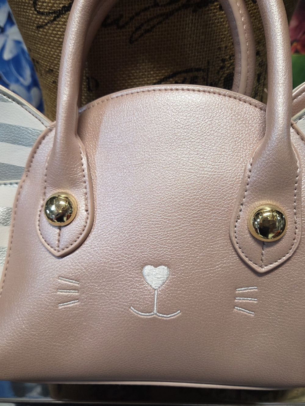 🍍Betsey Johnson Blush Pink Cat Face Mini Satchel